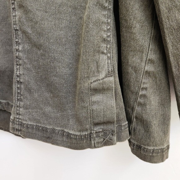 DG2 by Diane Gilman Olive Green Denim Jacket Women Size 3X Long Sleeve Pockets - Picture 6 of 10